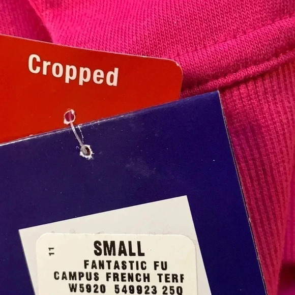 Champion Cropped Sweatshirt French Terry Top Pink - Picture 9 of 10